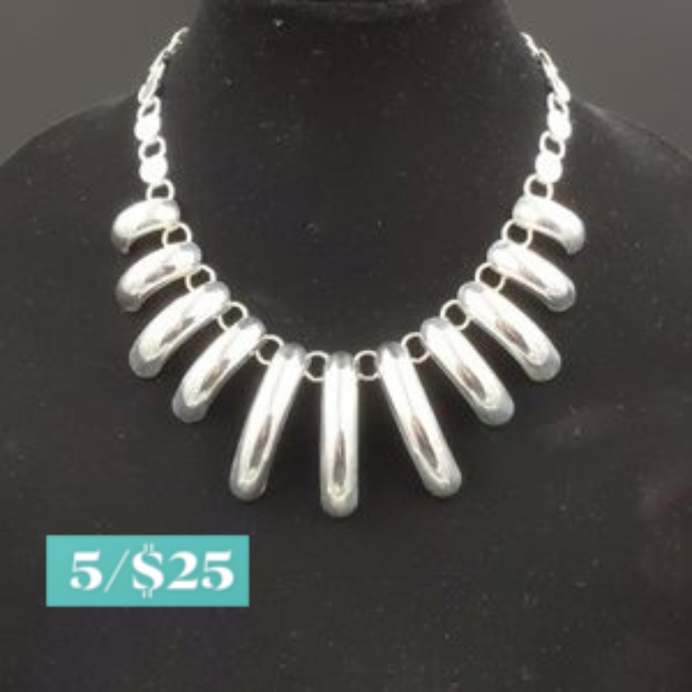 Silver Toned Statement Necklace
